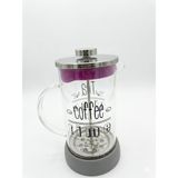 Nishev.com Evini Sev French Press - Filtre Kahve ve Bitki Çayı Demliği 600ML Gri - Renkli