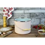 Nishev.com Evini Sev Italyan Emaye Yoğurt Tenceresi Emaye Bakraç 20CM 5,25 Lt Pembe - Renkli