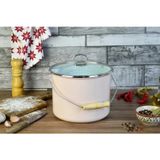 Nishev.com Evini Sev İtalyan Emaye Yoğurt Tenceresi Emaye Bakraç 20cm 5,25 lt Pembe