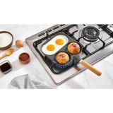 Nishev.com Evini Sev Premium Granit Döküm Çok Bölmeli Pancake & Yumurta Tavası - Siyah