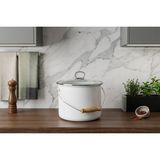 Nishev.com Evini Sev Tasarım Emaye Yoğurt Tenceresi Emaye Bakraç 20CM 5,25 Lt Beyaz - Renkli - 1 L