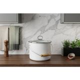 Nishev.com Evini Sev Tasarım Emaye Yoğurt Tenceresi Emaye Bakraç 20cm 5,25 lt Beyaz