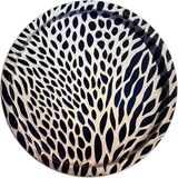 Nishev Dekoratif Metal Yuvarlak Tepsi 35 cm / Özel Tasarım - Beyaz
