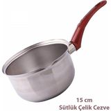 Nishev Paslanmaz Çelik Büyük Boy Sosluk (Sütlük) Cezve Koçerola 15 cm