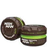 Nishman Saç Şekillendirici Wax 08 Matte, 150 ML | Tüm Saç Tipleri | Ekstra Güçlü, Doğal ve Matt Görünüm