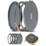 NiSi - JetMag Pro 82MAG Siyah Sis Kiti, Pro Mist 1/4 ve 1/8 Filtreli Manyetik Lens Filtre Kiti, Su Geçirmez Nano Kaplamalı, Adaptörlü (67mm/72mm/77mm/82mm), Koruma Kapakları ve 7 Cepli Caddy Kılıfı