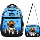 Niss Store Waddell Mavi Astronot Desenli Erkek Ilkokul Sırt Çantası ve Beslenme Çantası