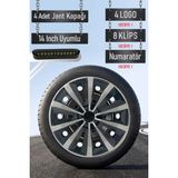 Nissan Jant Kapağı Seti 4 Adet 14" Inç Gri Siyah ( Micra Note Almira Qashqai Juke Primera Sunny ) R004 - Gri - Siyah - 14 inç