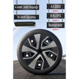 Nissan Jant Kapağı Seti 4 Adet 14" Inç Gri Siyah ( Micra Note Almira Qashqai Juke Primera Sunny ) R006 - Gri - Siyah - 15 inç