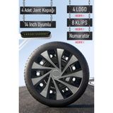 Nissan Jant Kapağı Seti 4 Adet 14" Inç Gri Siyah ( Micra Note Almira Qashqai Juke Primera Sunny ) R008 - Gri - Siyah - 14 inç