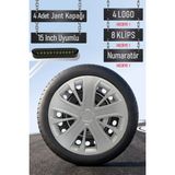 Nissan Jant Kapağı Seti 4 Adet 15" Inç Gri ( Micra Note Almira Qashqai Juke Primera Sunny ) G048 - 15 inç