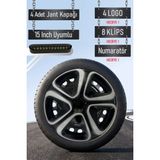 Nissan Jant Kapağı Seti 4 Adet 15" Inç Gri Siyah ( Micra Note Almira Qashqai Juke Primera Sunny ) R022 - Gri - Siyah - 15 inç