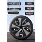Nissan Jant Kapağı Seti 4 Adet 15" Inç Gri Siyah ( Micra Note Almira Qashqai Juke Primera Sunny ) R027 - Gri - Siyah - 16 inç