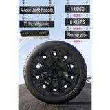 Nissan Jant Kapağı Seti 4 Adet 15" Inç Piano Black ( Micra Note Almira Qashqai Juke Primera Sunny ) S024 - Siyah - 15 inç