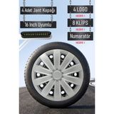 Nissan Jant Kapağı Seti 4 Adet 16" Inç Gri ( Micra Note Almira Qashqai Juke Primera Sunny ) G072 - 16 inç