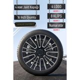 Nissan Jant Kapağı Seti 4 Adet 16" Inç Gri Siyah ( Micra Note Almira Qashqai Juke Primera Sunny ) R054 - Gri - Siyah - 16 inç
