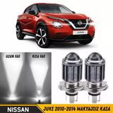 Nissan Juke 2010-2014 Makyajsız Kasa Uyumlu Mercekli Far Ampulü Led Xenon Beyaz Renk Far Şimşek Etkili Csp Led Lamba Uzun Kısa 2 Adet Takım