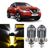 Nissan Juke 2010-2014 Makyajsız Kasa Uyumlu Mercekli Far Ampulü Led Xenon Çift Renk Sarı-Beyaz Far Şimşek Etkili CSP Led Lamba Uzun Kısa 2 Adet Takım