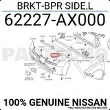 Nissan Micra 2011-2014 Tampon Bağlantı Braketi Ön Sol (Klips) (Oem No:62227ax000)