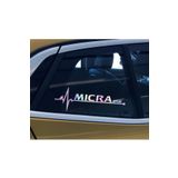 Nissan Micra Yan Cam Sticker Oto Kapı 20 Cm X 7 Cm Holo-Chroma