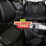 Nissan Patrol Koltuk Deri Minderi 7 Parça Ön Ve Arka Oturak Sırt Dayama Minder Siyah-Siyah