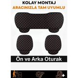Nissan Presea 1990–1999 Uyumlu 3 Parça Kapitone Oturak Araba Koltuk Suni Deri Siyah Pembe - Kaymaz | Trobus - Siyah - Pembe