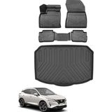 Nissan Qashqai 2022 Sonrası Alt Kademe Bagaj Havuzu+Araca Özel Üretim 3D Havuzlu Paspas - Siyah