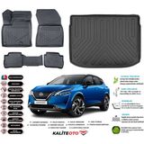 Nissan Qashqai E-Power 2023 Model Üst Esnek Bagaj Havuzu Araca Özel Siyah Paspas Seti