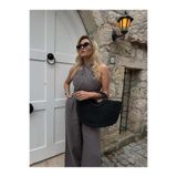 NİSSEA.CO Siyah Oval Charlotte Hasır Çanta