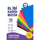 nistabolje 10 Adet Elişi Kağıdı Renkli A4 Karışık Renk El İşi Kırtasiye