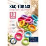 nistabolje 10 Adet Renkli Havlu Toka Orta Boy Esnek Lastik Saç Tokası