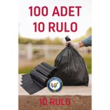 nistabolje 100 Adet (10'lu X 10 Rulo) Battal Çöp Poşeti 75x90 Endüstriyel Jumbo Çöp Torbası