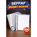nistabolje 100 Adet A4 Poşet Dosya Şeffaf Büro-Okul Dosya Föy