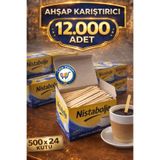 nistabolje 12.000 Adet Çay Kahve Kaşığı Tahta Ahşap Karıştırıcı Kaşık Tek kullanımlık Karıştırma Çubuğu