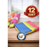 nistabolje 12 Adet Mikrofiber Bez Genel Temizlik Bezi Çok Amaçlı Toz Bezi