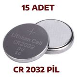 Nistabolje 15 Adet CR 2032 Pil Tartı Pili CR2032 Baskül Pili Para Düğme Pil