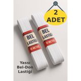 nistabolje 2 Adet Don Lastiği Esnek Beyaz Bel Lastiği Yassı Lastik Paça 20 Metre