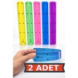nistabolje 2 Adet Esnek Cetvel Kırılmaz Dayanıklı Cetvel 30 Cm Karışık Renkler
