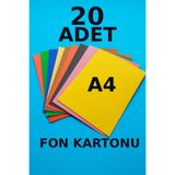 nistabolje 20 Adet A4 Renkli Fon Kartonu 23 X 34 cm 10 Farklı Renk Aktivite Kartonu