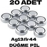 Nistabolje 20 Adet Alkalin AG13/LR44 Düğme Saat Pili 1,5 V Uzun Ömürlü Kaliteli Pil