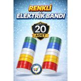 nistabolje 20 Adet Renkli Elektrik Bandı Dayanıklı ve Esnek Pvc İzole Bantı