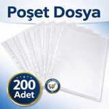 Nistabolje 200 A4 Şeffaf Poşet Dosya 21.6 cm x 30 cm Kaliteli Malzeme ile Sağlam