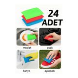 nistabolje 24 Adet Pratik Bulaşık Süngeri Sihirli Lavabo Sünger Petek Dokulu Ekonomik
