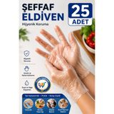 nistabolje 25 Adet Şeffaf Poşet Eldiven Kullan At Standart Naylon