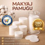 Nistabolje 280 Adet Makyaj Temizleme Pamuk Pedi (70'li x4 Adet) Hassas Ciltler İçin Doğal Ürün