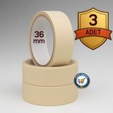 Nistabolje 3 Adet 36 mm Kağıt Bant Maskeleme Bandı Boya Uygulamaları İçin Profesyonel Kalite