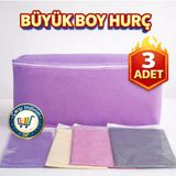 Nistabolje 3 Adet Büyük Boy Yorgan Hurcu 100 x 50 x 40 cm Ölçülerinde Hava Alabilen Tela Kumaş