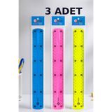 nistabolje 3 Adet Esnek Cetvel Kırılmaz 30 Cm Dayanıklı Karışık Renkler