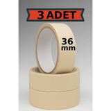 nistabolje 3 Adet Kağıt Bant Boya Bandı 36mm Maskeleme Bandı Tamirat Dekorasyon