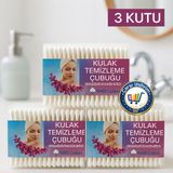 Nistabolje 3 Kutu Kulak Temizleme Çubuğu %100 Pamuk İçeren Kulak Çöpü Hijyenik Kullanım İçin Uygun